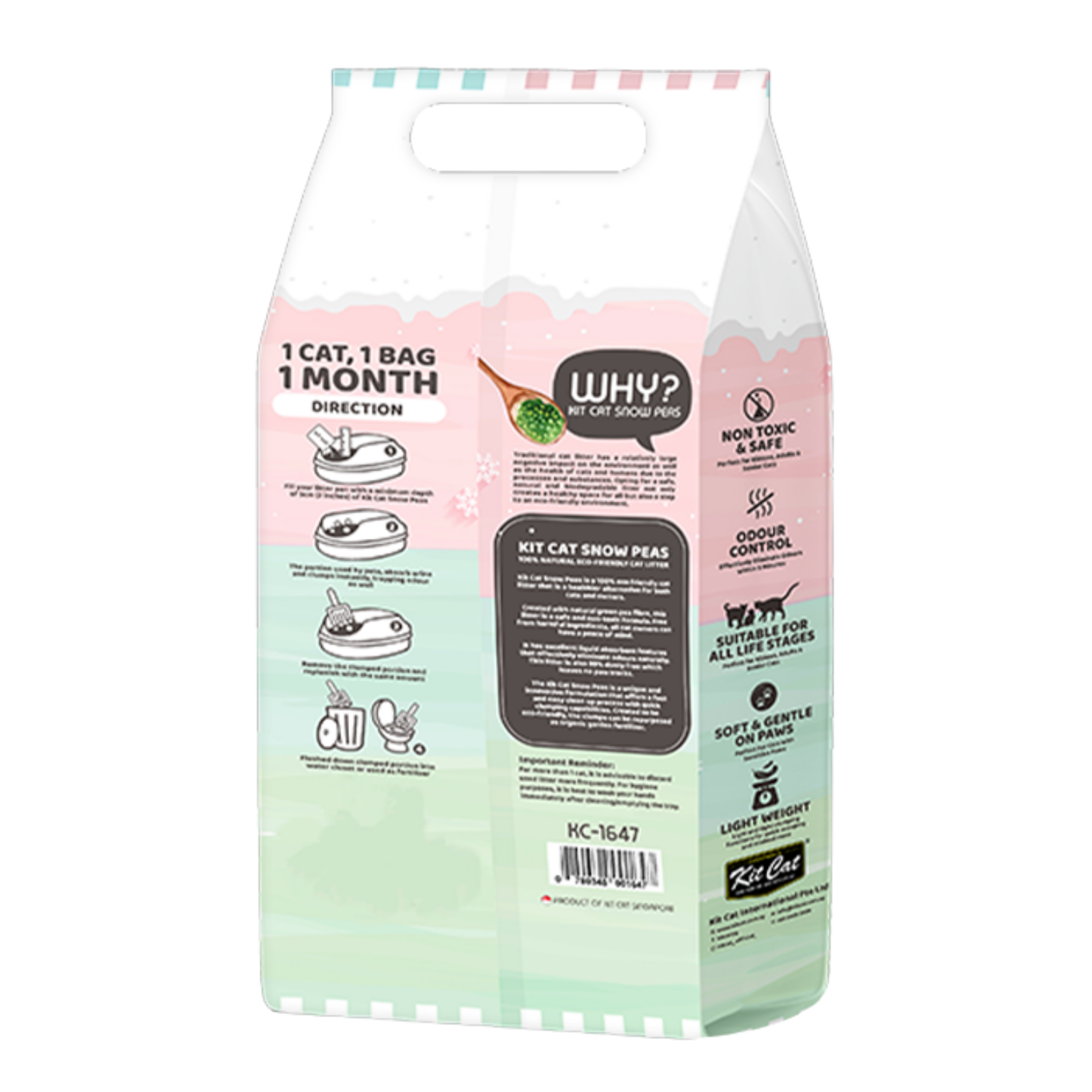 Kit Cat Snow Peas Cotton Candy Cat Litter 7L