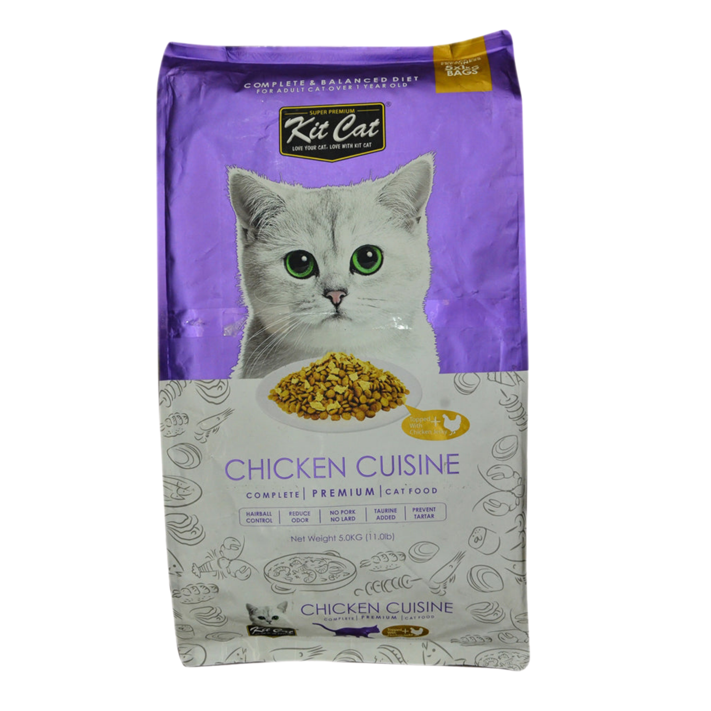 Kit Cat Chicken Cuisine Hairball Control Dry Cat Food 5kg