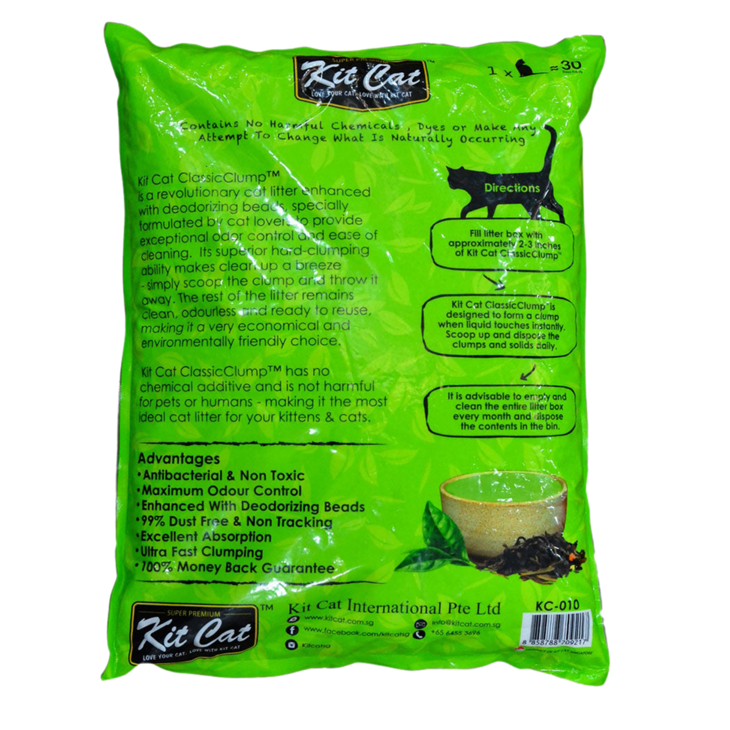 Kit Cat Classic Clump Green Tea Cat Litter 10L