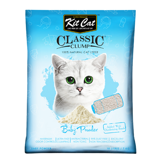 Kit Cat Classic Clump Baby Powder Cat Litter 10L